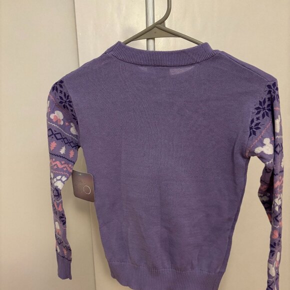 Disney 100th Mickey Mouse and Friends Long Sleeve Sweater-Purple Xsmall 4-5 - Picture 2 of 4